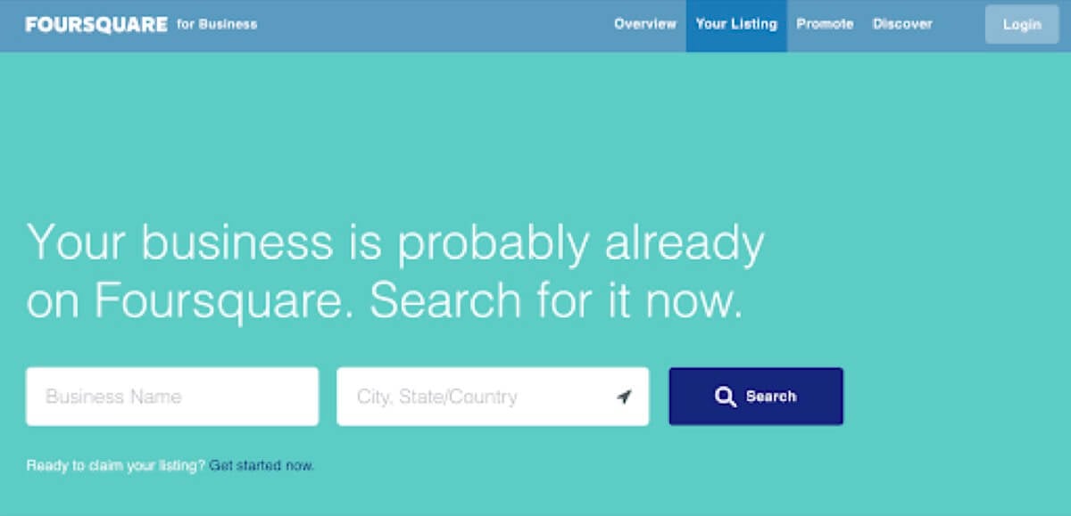 search foursquare business listings