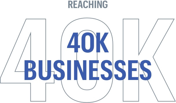 reaching 40,000 businesses