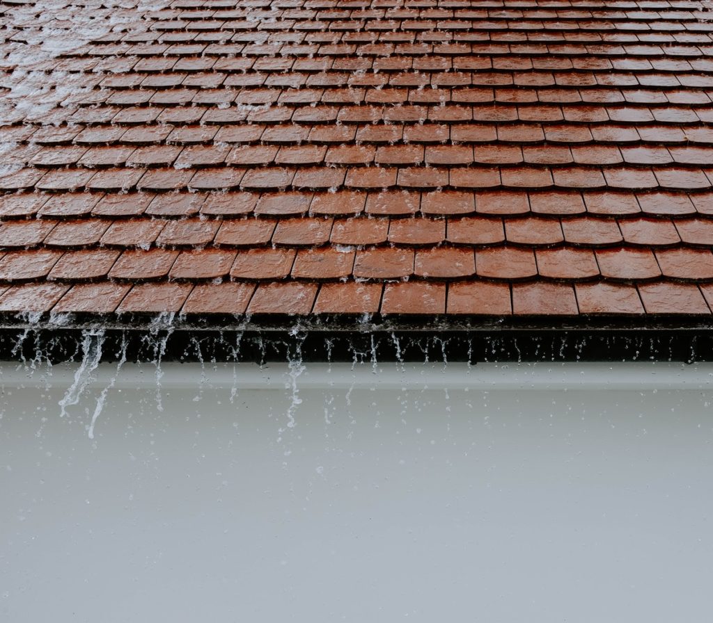 rain rollowing off new roof
