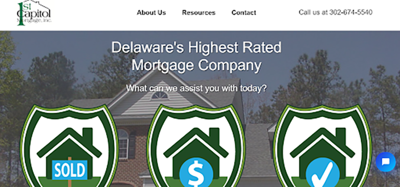 1st Capitol Mortgage, Inc. Website