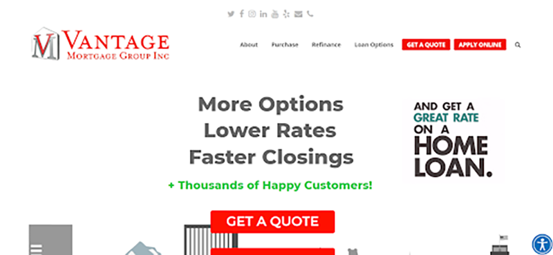Vantage Mortgage Group website