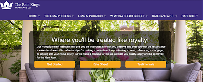 The Rate Kings Mortgage LLC website