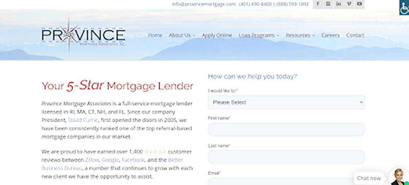 Province Mortgage Associates, Inc. website