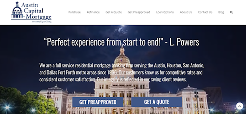 Austin Capital Mortgage website