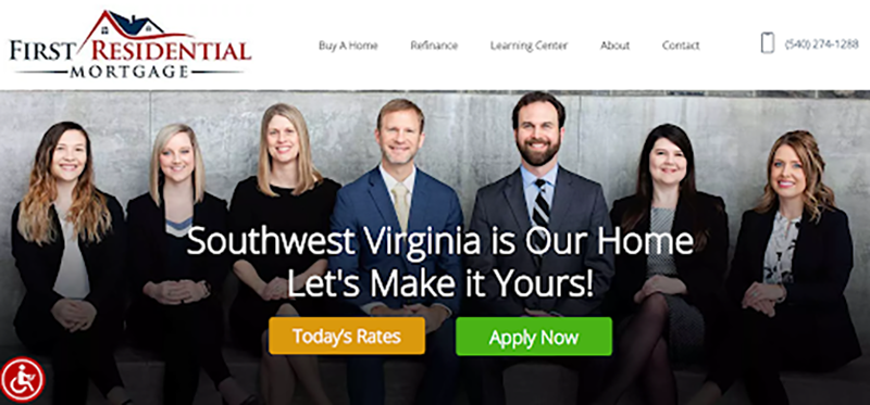 First Residential Mortgage website