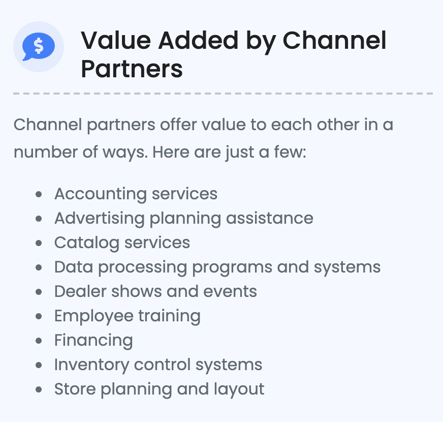 Value Added by Channel partners chart