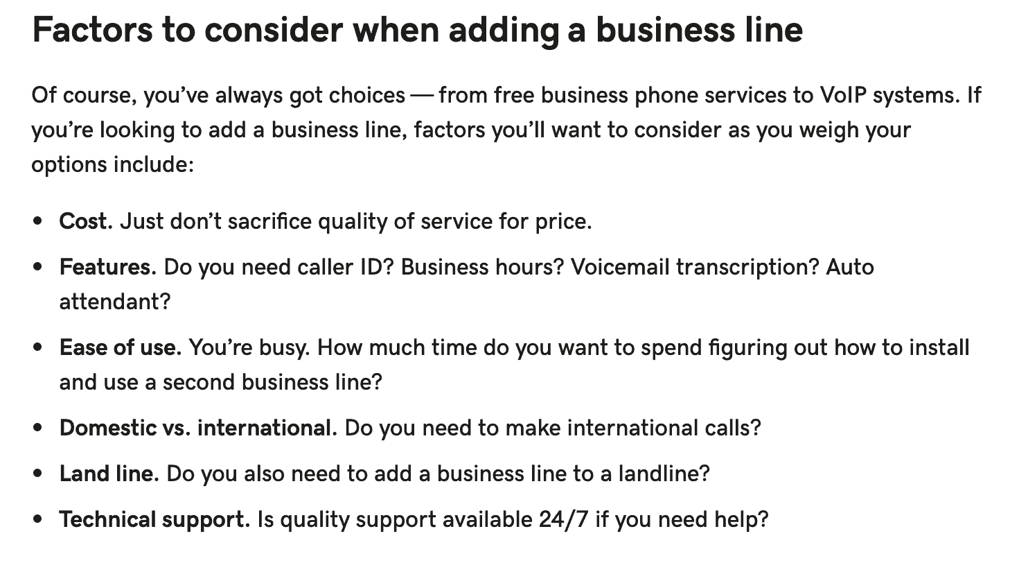 Factors to consider when adding a business line