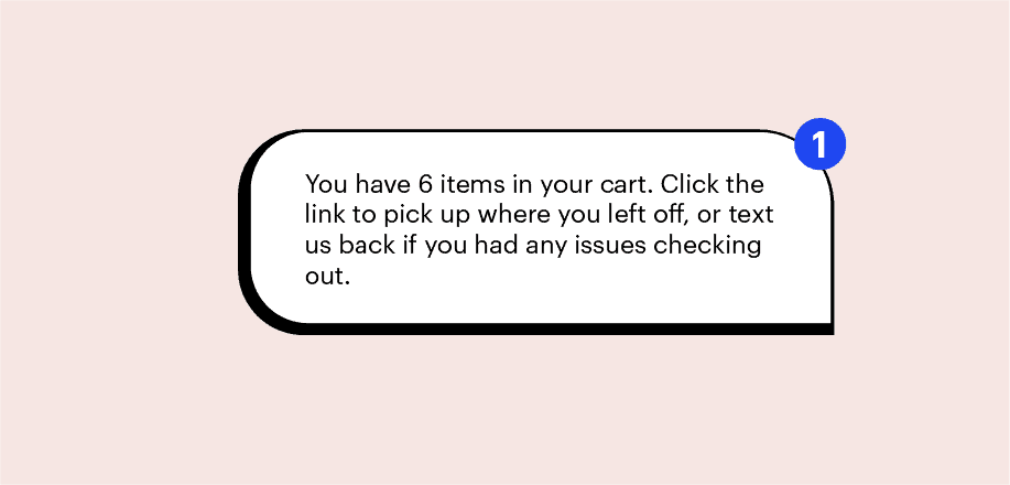 abandoned cart text template sample