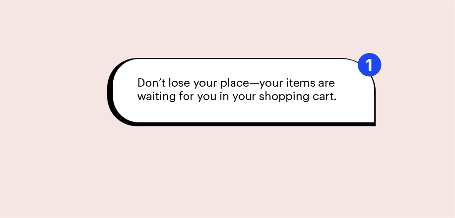 abandoned cart text template