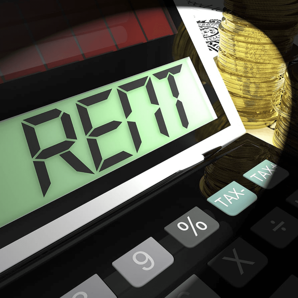 calculator screen that says rent